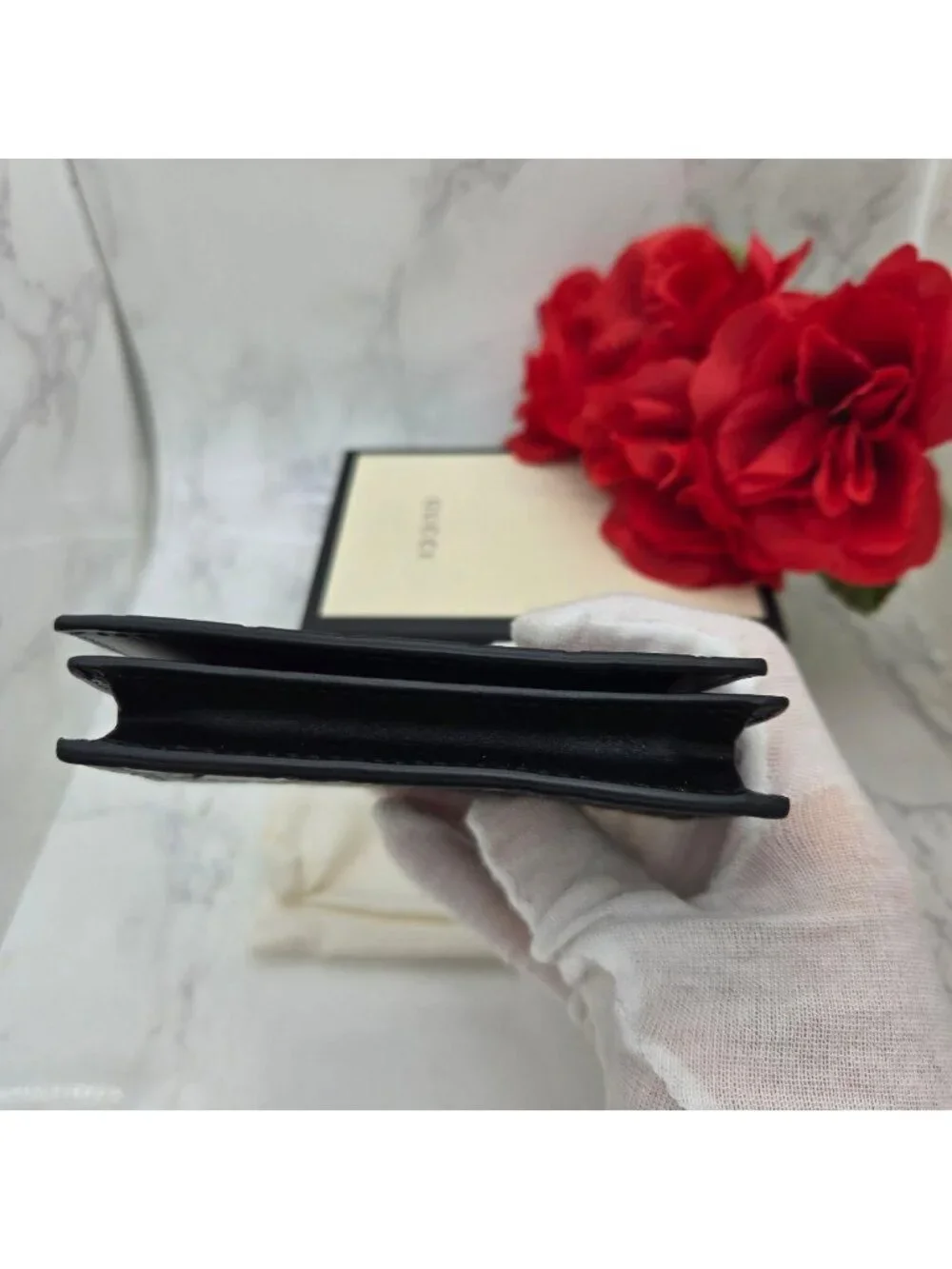 ★SOLD★ Gucci Business Card Holder Case GG Leather - Picture 9 of 14
